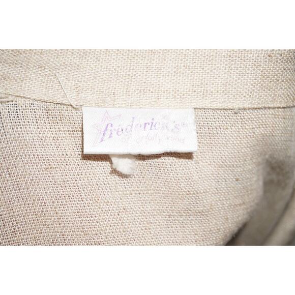 Vintage Frederick’s of Hollywood Linen Look Sunflower Floral Button Front Dress - Picture 11 of 14